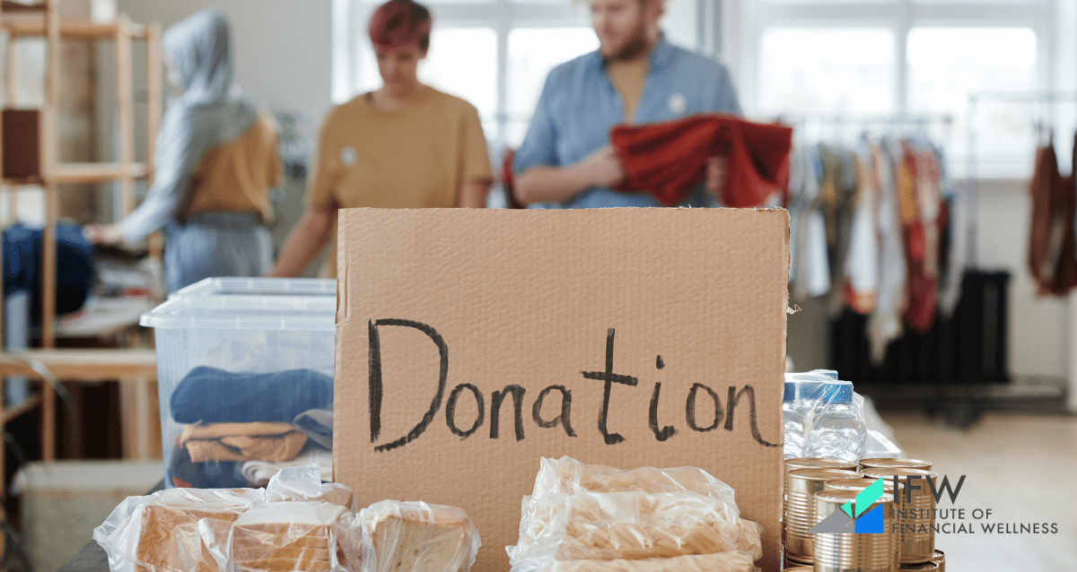 Donation table at a center