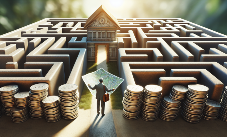 Illustration of a person navigating through a maze representing the journey towards a debt-free retirement