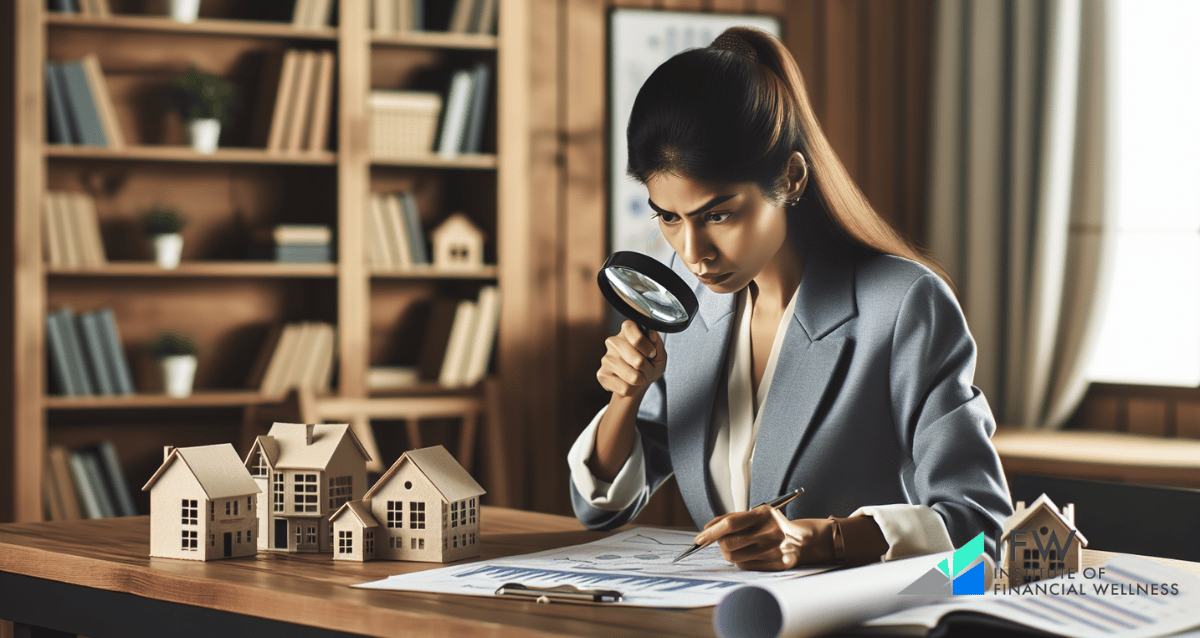 Illustration of a person conducting real estate research