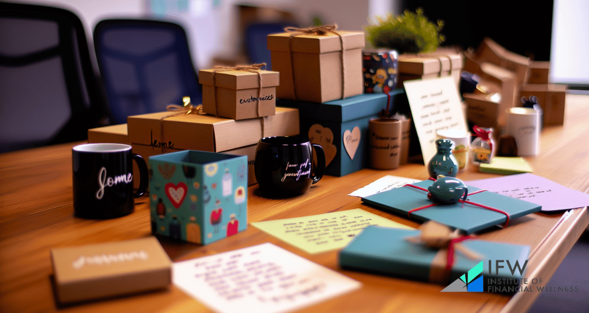 Personalized gifts and notes for employee appreciation