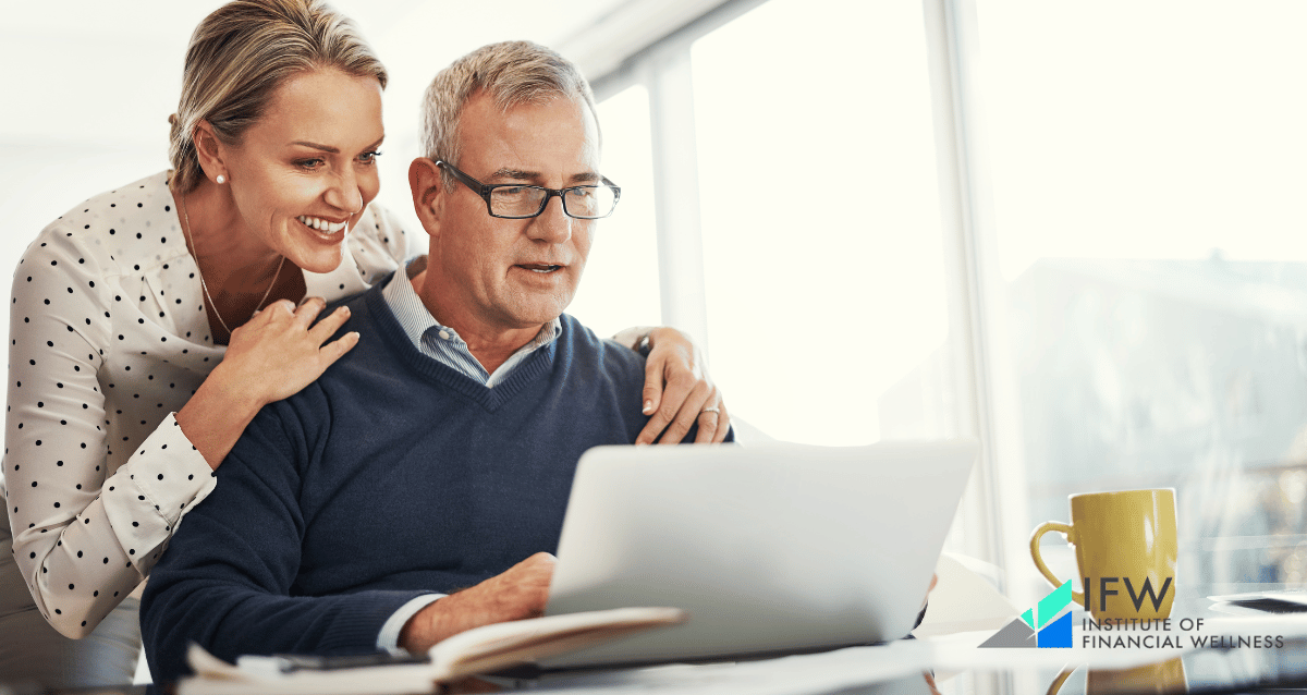 A couple evaluating a diversified investment portfolio for retirement planning