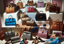 Fashion investment concept with luxury handbags and accessories