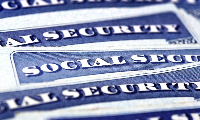 Closeup,Detail,Of,Several,Social,Security,Cards,Representing,Finances,And